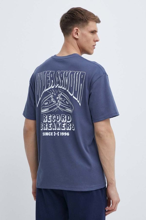 Under Armour Majica kratkih rukava Under Armour za muškarce, boja: tamno plava, s tiskom