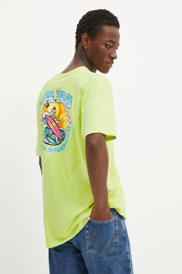 Vans Majica kratkih rukava Vans za muškarce, boja: zelena, s tiskom, VN000KHTDAC1