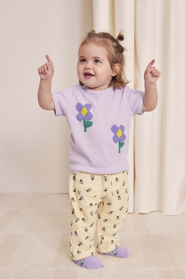 Bobo Choses Majica kratkih rukava za bebe Bobo Choses Pansy Flower boja: ljubičasta, 224AB025