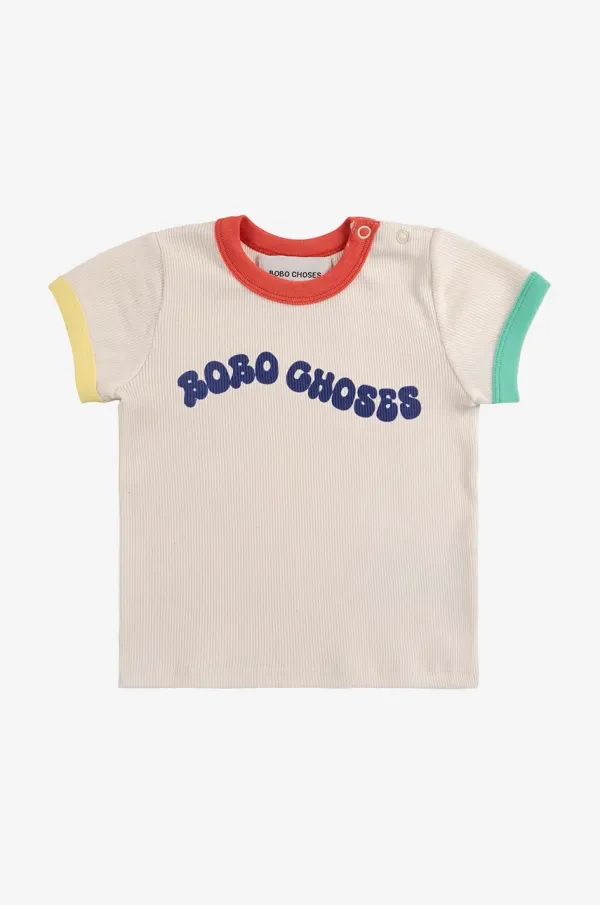 Bobo Choses Majica kratkih rukava za bebe Bobo Choses Wavy boja: bijela, s tiskom, 125AB014