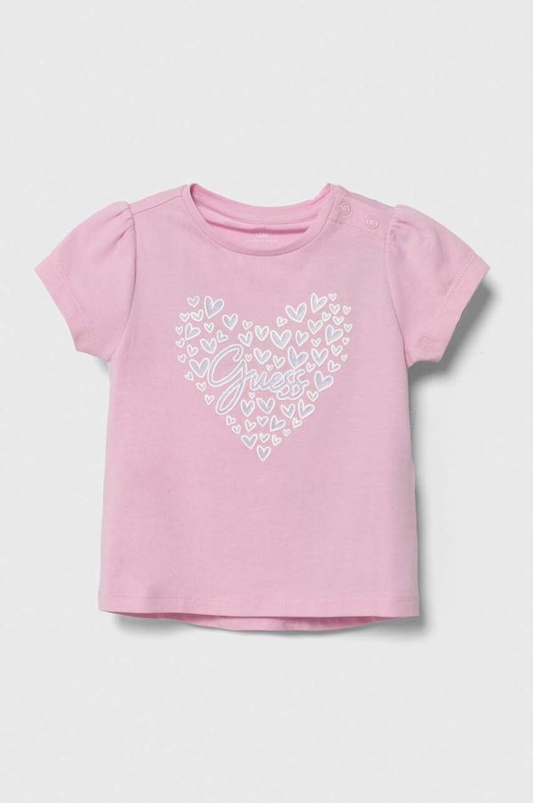 Guess Majica kratkih rukava za bebe Guess boja: ružičasta