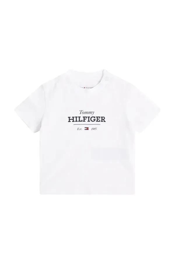 Tommy Hilfiger Majica kratkih rukava za bebe Tommy Hilfiger boja: bijela, s tiskom, KN0KN02033