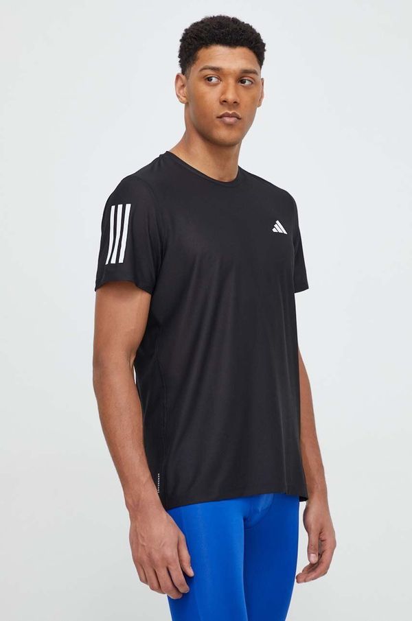 adidas Performance Majica kratkih rukava za trčanje adidas Performance Own the Run boja: crna, s tiskom