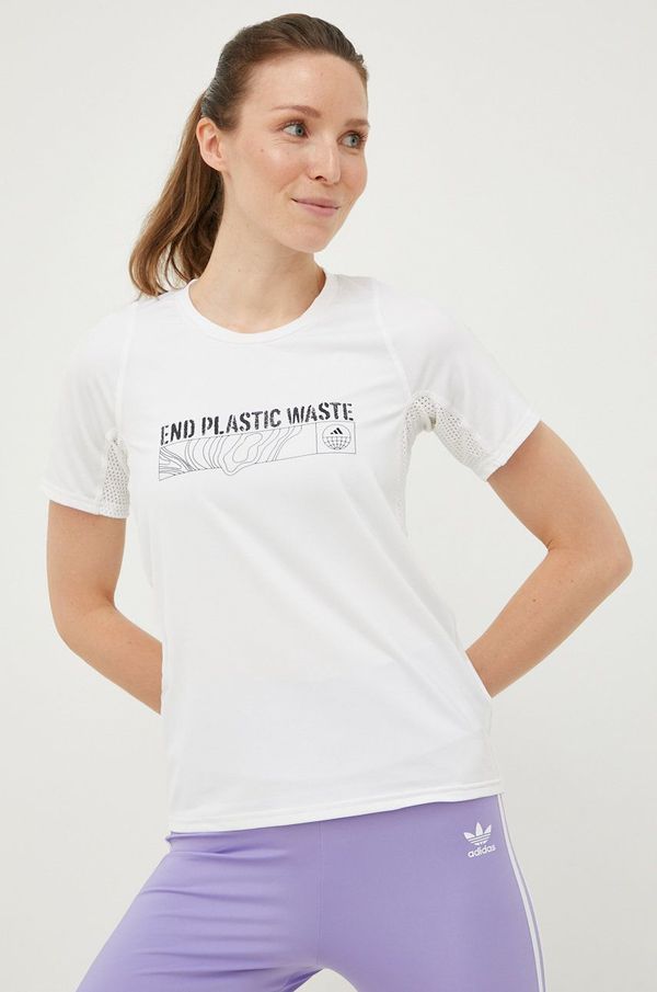 adidas Performance Majica kratkih rukava za trčanje adidas Performance Run For The Ocean boja: bijela