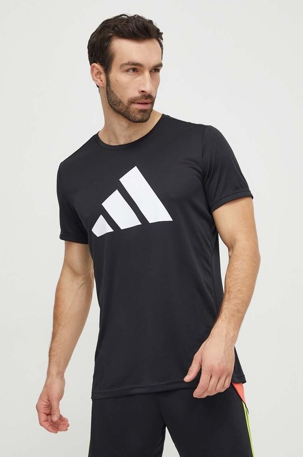 adidas Performance Majica kratkih rukava za trčanje adidas Performance Run It boja: crna, s tiskom