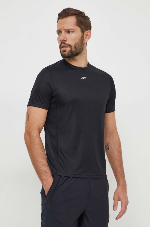 Reebok Majica kratkih rukava za trčanje Reebok boja: crna, s uzorkom