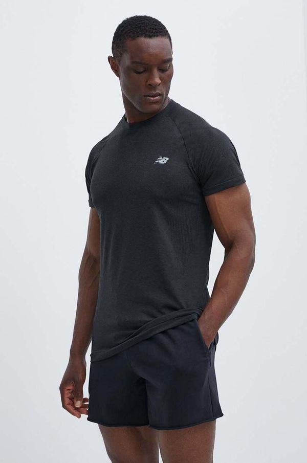 New Balance Majica kratkih rukava za trening New Balance Knit boja: crna, bez uzorka, MT41080BK