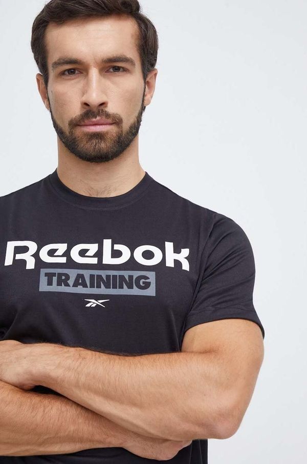 Reebok Majica kratkih rukava za trening Reebok boja: crna, s tiskom