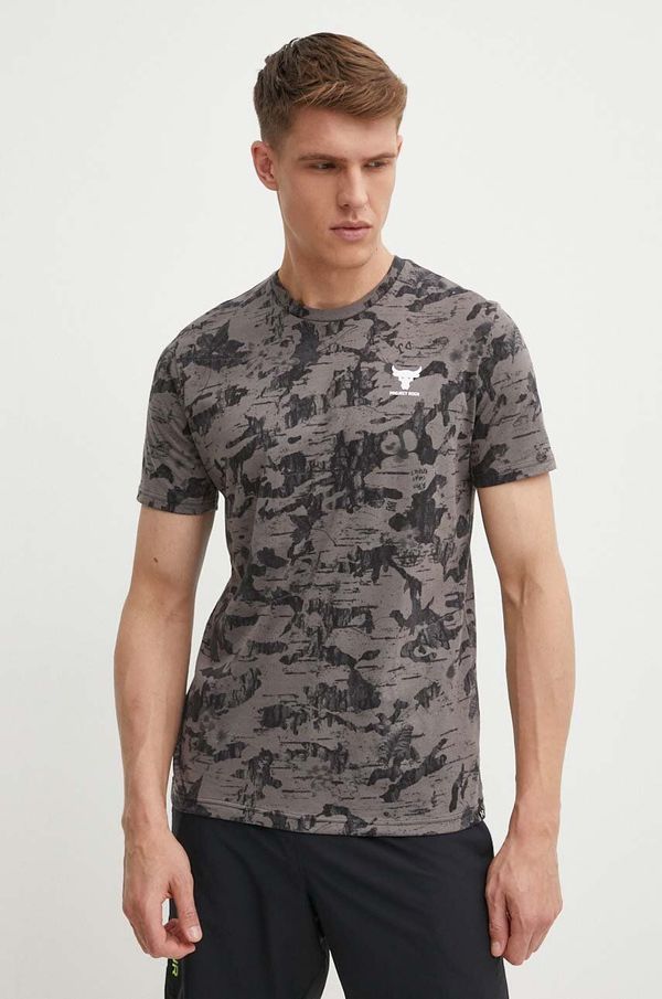 Under Armour Majica kratkih rukava za trening Under Armour Project Rock boja: smeđa, s uzorkom