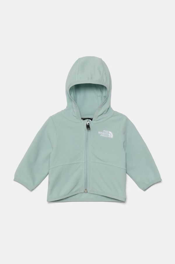 The North Face Majica od flisa za bebe The North Face BABGLACIER F/Z HOODIE boja: tirkizna, s kapuljačom, bez uzorka, NF0A8B1A1OC1