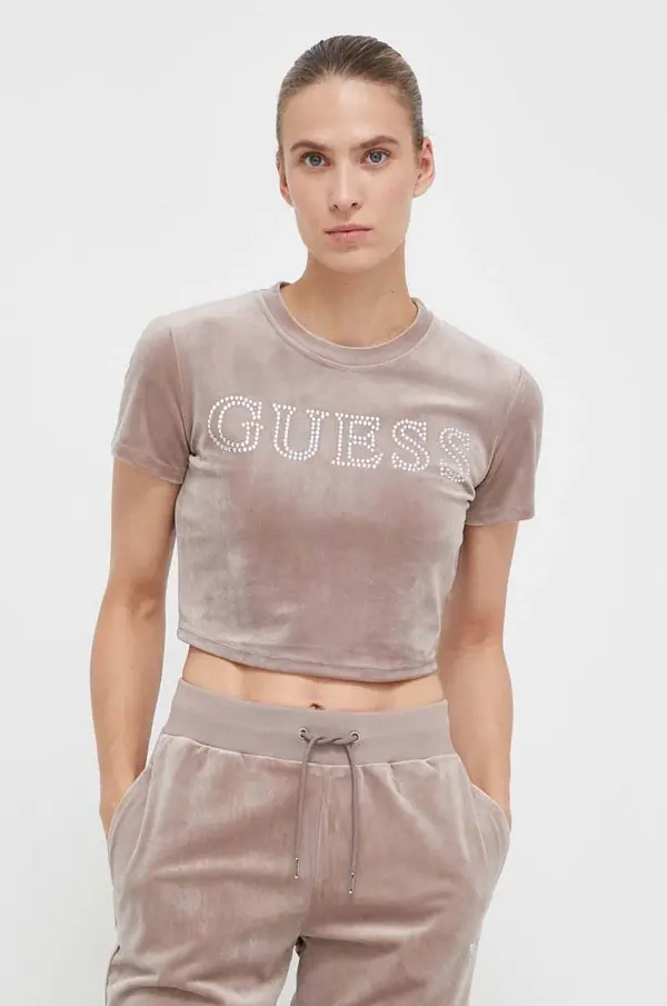 Guess Majica od velura Guess COUTURE