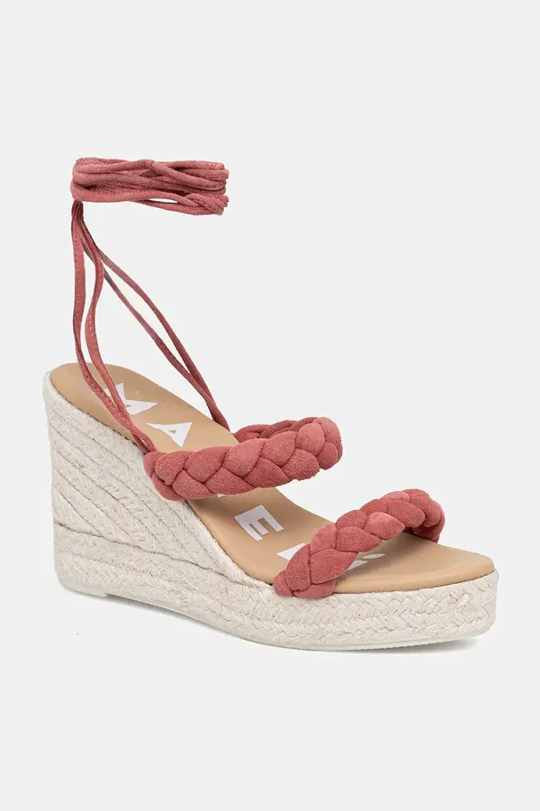 Manebi Manebi sandale s klinastom potpeticom od brušene kože Two Braided Bands Wedge Espadrilles