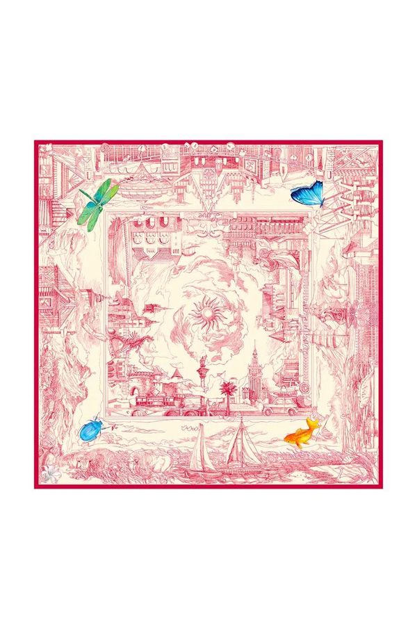 Lilou Marama Lilou CHUSTA/SILKWOOL/RED/134 za žene, boja: crvena, s uzorkom