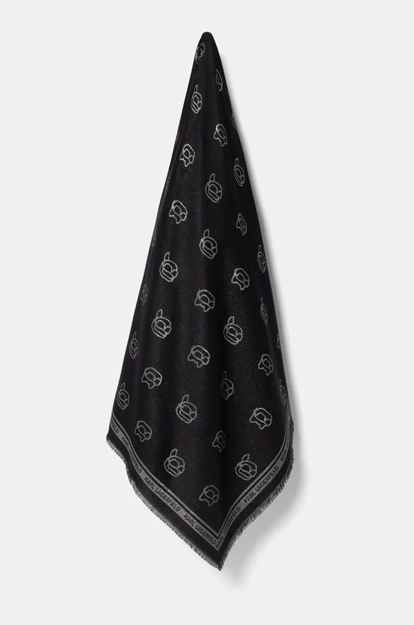 Karl Lagerfeld Marama s dodatkom svile Karl Lagerfeld boja: crna, s uzorkom, 246W3303