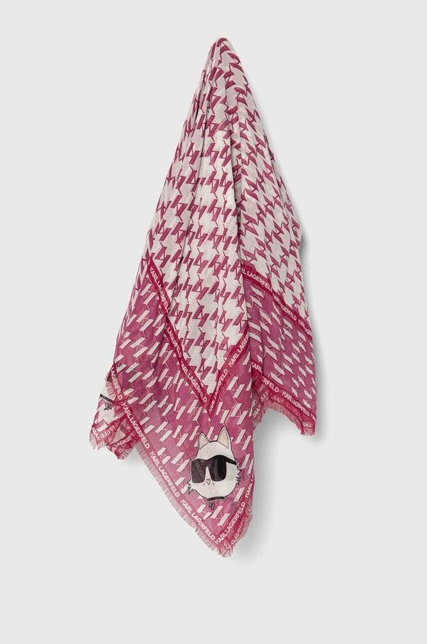 Karl Lagerfeld Marama s dodatkom vune Karl Lagerfeld boja: ružičasta, s uzorkom, 245W3302