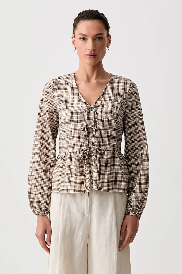 Marc O'Polo Marc O'Polo bluza s volanima za žene s pamukom