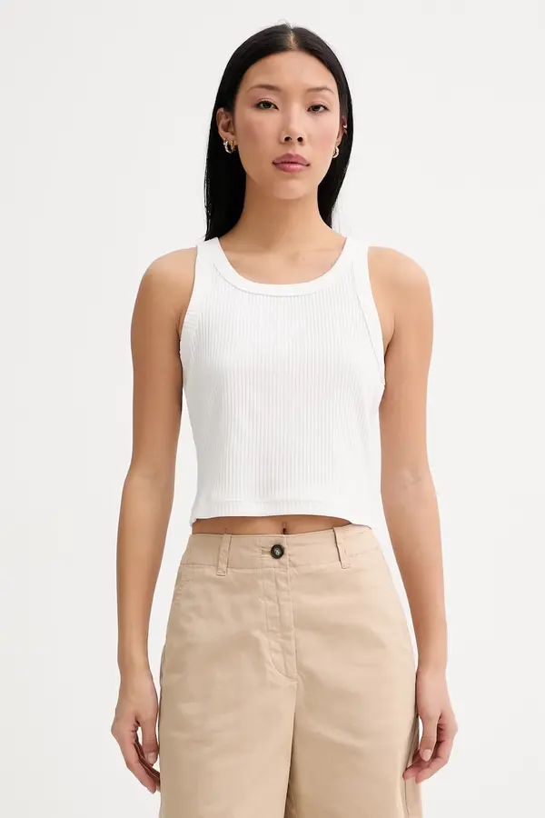 Marc O'Polo Marc O'Polo crop top ženski od pamuka s elastanom