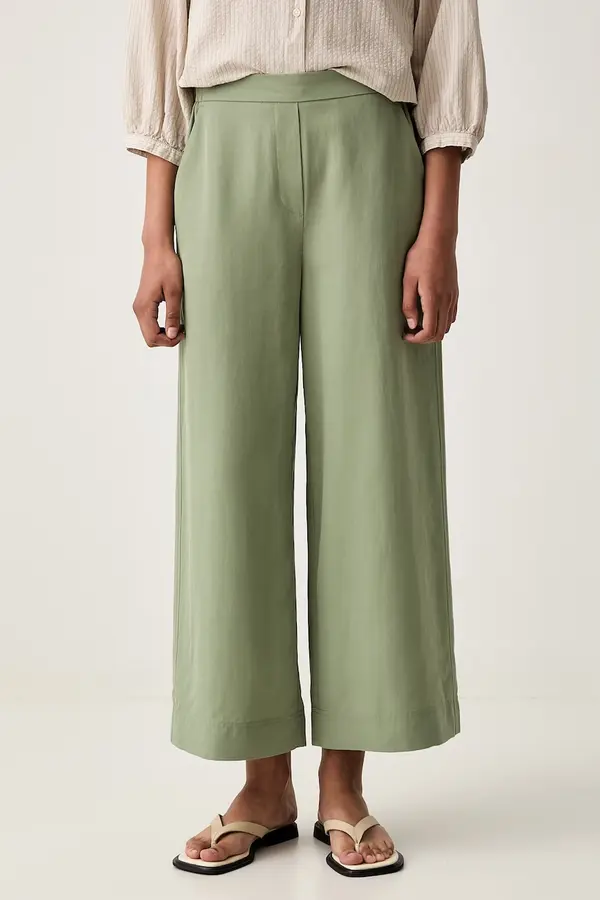 Marc O'Polo Marc O'Polo wide leg hlače za žene s lanom