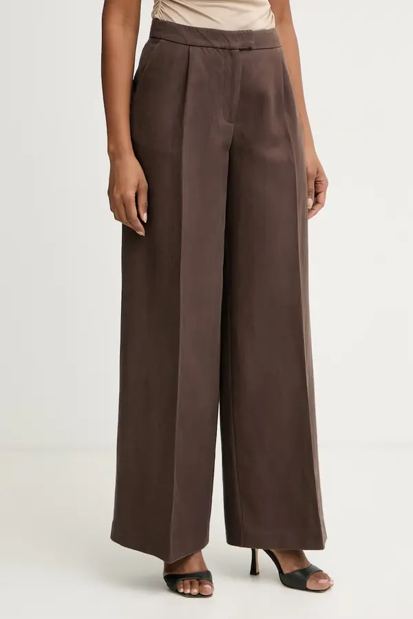 Marciano by Guess Marciano by Guess wide leg hlače za žene s dodatkom lana JANE