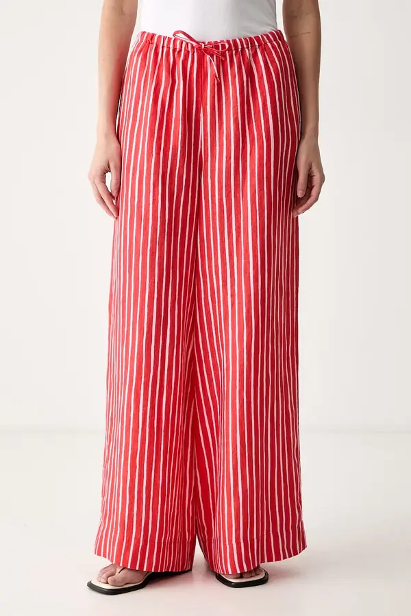 Marimekko Marimekko hlače za žene od lana