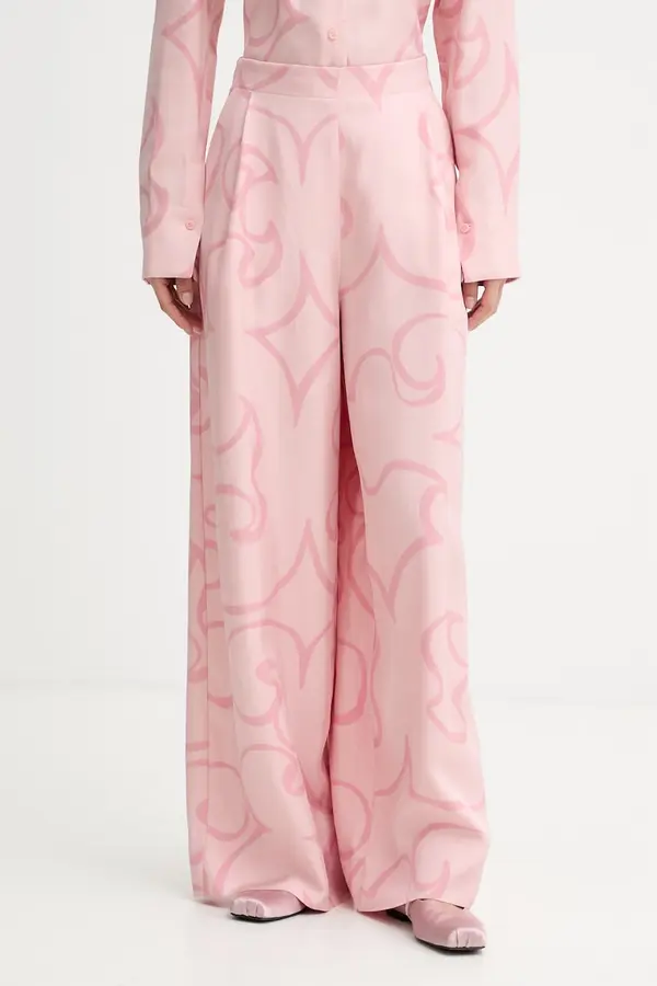 Marimekko Marimekko wide leg hlače ženske od viskoze