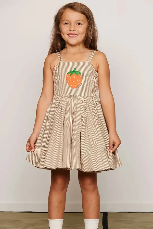 Mini Rodini Mini Rodini haljina A-kroja od pamuka Poplin