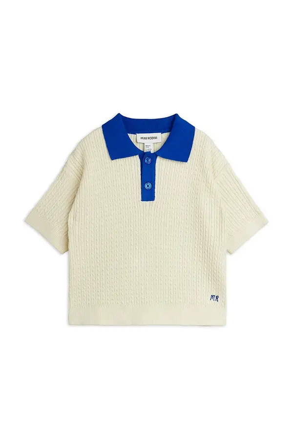 Mini Rodini Mini Rodini pletena polo majica za djecu od pamuka Cable