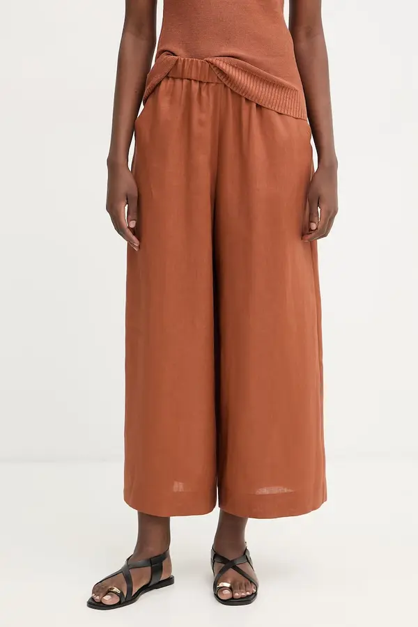 MM by Max Mara MM by Max Mara hlače za žene od lana CANNETI