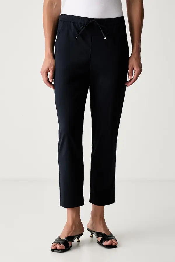 MM by Max Mara MM by Max Mara hlače za žene od pamuka s elastanom MMLMARA