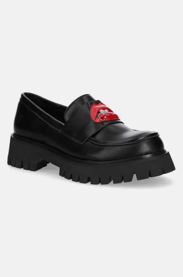 Koi Footwear Mokasinke Koi Footwear x Rocky Horror Show Science Fiction Lips Loafers za žene, boja: crna, s platformom, Science Fiction Lips