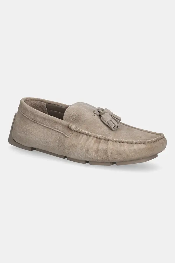 Calvin Klein Mokasinke od brušene kože Calvin Klein DRIVER TASSELS SU