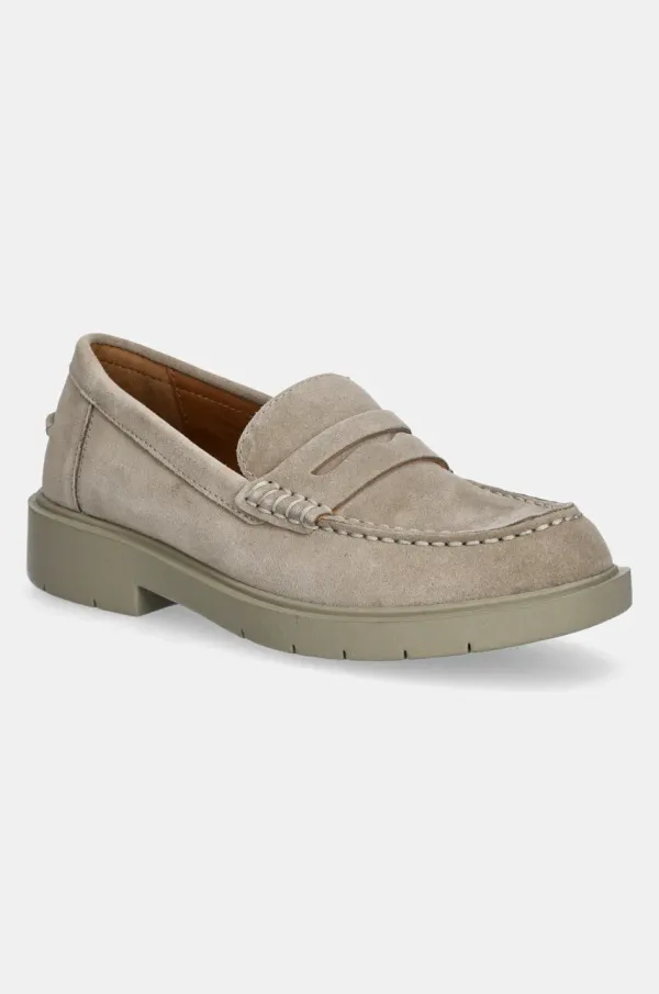 Geox Mokasinke od brušene kože Geox D SPHERICA EC1 za žene, boja: bež, ravni potplat, D25QRA 00022 C5004