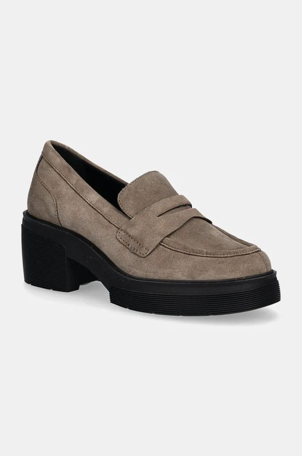 Geox Mokasinke od brušene kože Geox D SPHERICA EC15 za žene, boja: zelena, s platformom, D46WWD 00022 C6029