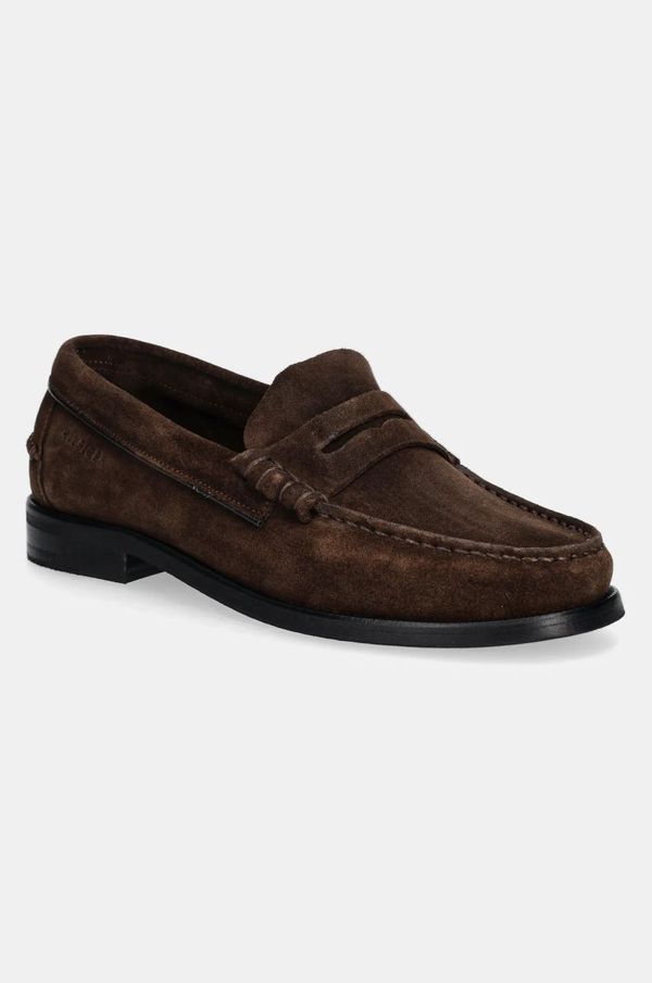 Tommy Hilfiger Mokasinke od brušene kože Tommy Hilfiger CLASSIC HILFIGER SUEDE LOAFER za muškarce, boja: smeđa, FM0FM05363