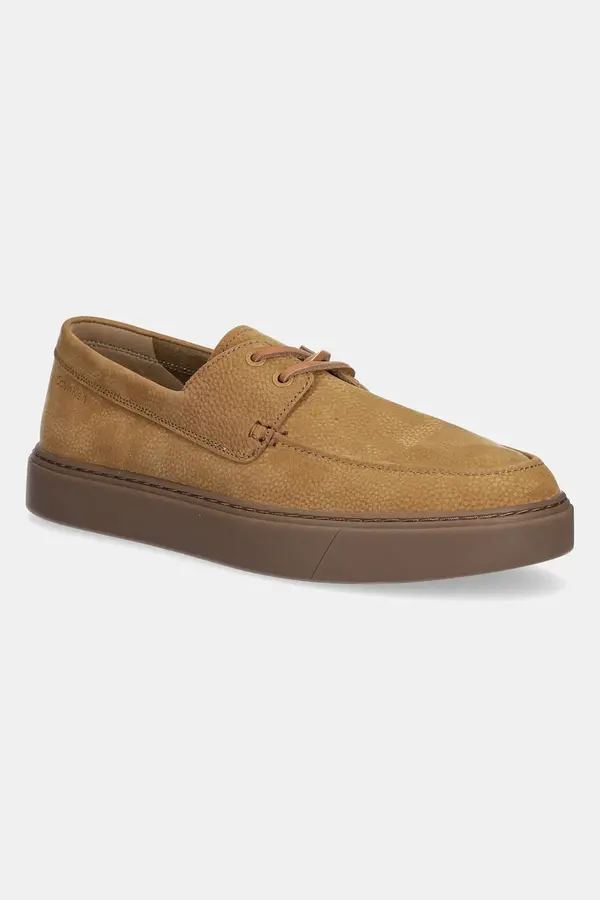 Calvin Klein Mokasinke od nubuk kože Calvin Klein HYBRID LACE UP BOAT NU
