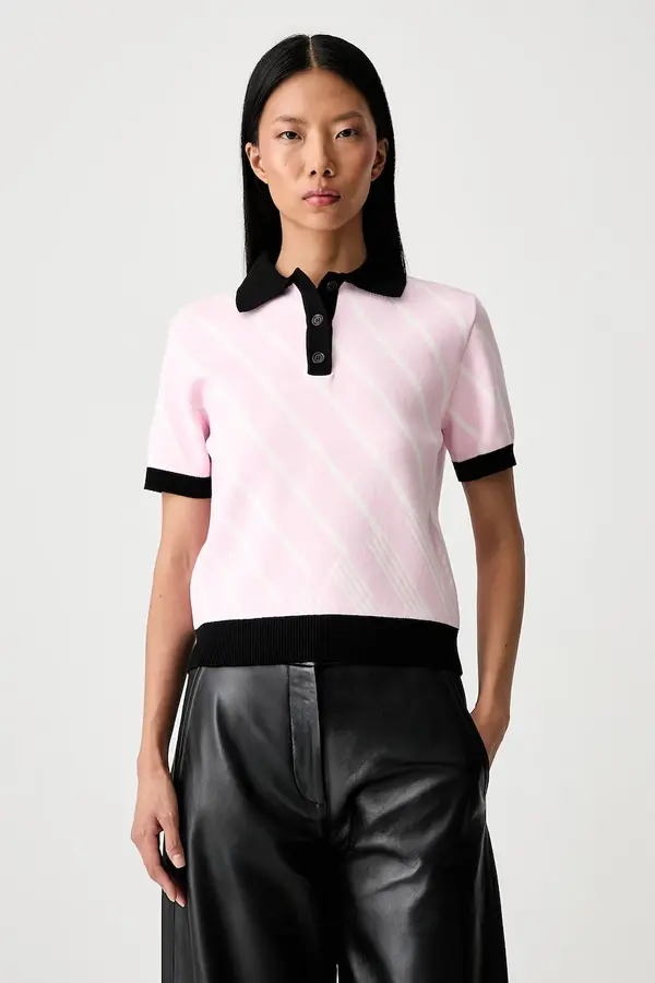 MSGM MSGM pletena polo majica za žene s viskozom