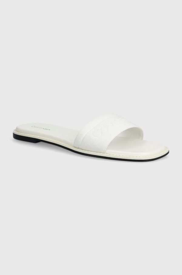 Calvin Klein Natikače Calvin Klein FLAT SLIDE HE za žene, boja: bijela, HW0HW01989