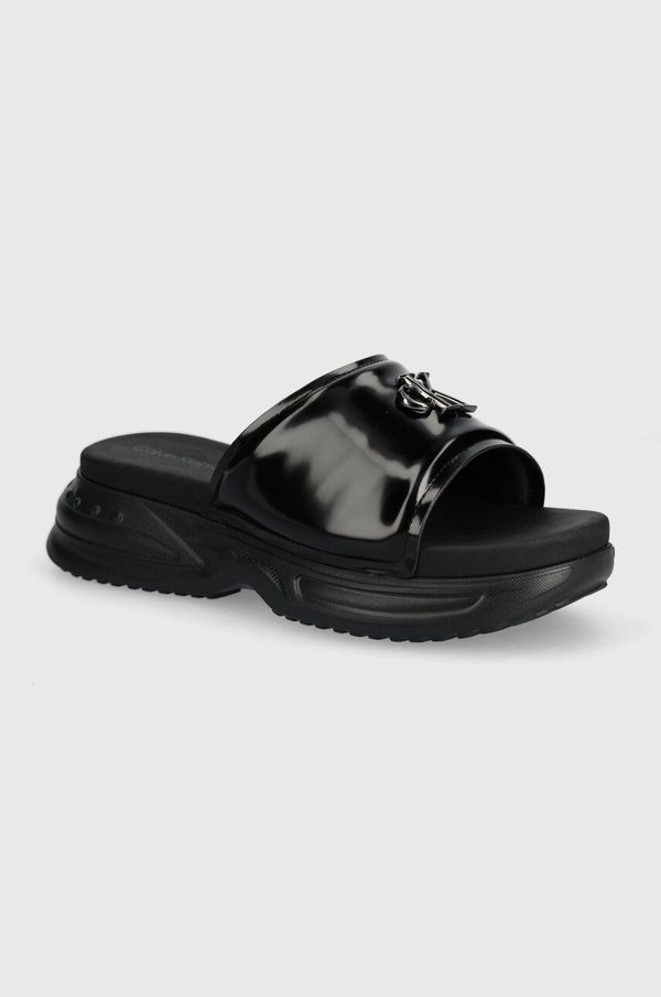 Calvin Klein Jeans Natikače Calvin Klein Jeans CHUNKY COMF SLIDE MTR za žene, boja: crna, s platformom, YW0YW01506