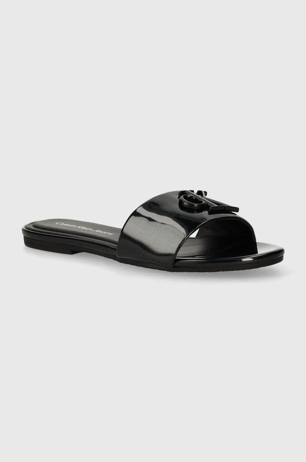 Calvin Klein Jeans Natikače Calvin Klein Jeans FLAT SANDAL SLIDE MG MET za žene, boja: crna, YW0YW01348