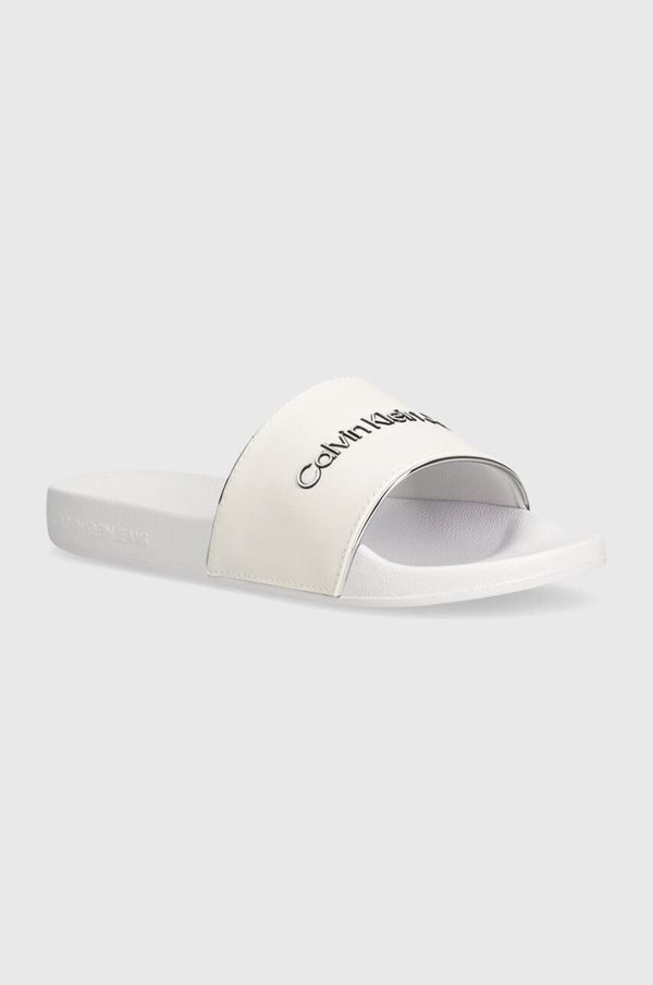 Calvin Klein Jeans Natikače Calvin Klein Jeans SLIDE INSTITUITIONAL MTR za žene, boja: bijela, YW0YW01508
