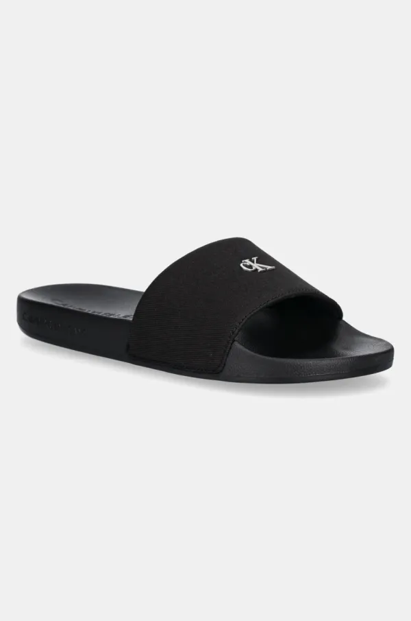 Calvin Klein Jeans Natikače Calvin Klein Jeans SLIDE MONOGRAM HARDWARE za žene, boja: crna, YW0YW01713