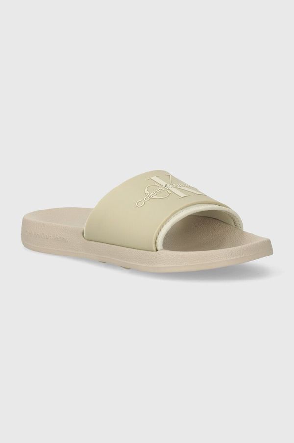 Calvin Klein Jeans Natikače Calvin Klein Jeans SLIDE MONOGRAM TPU ML WN za žene, boja: zelena, YW0YW00585