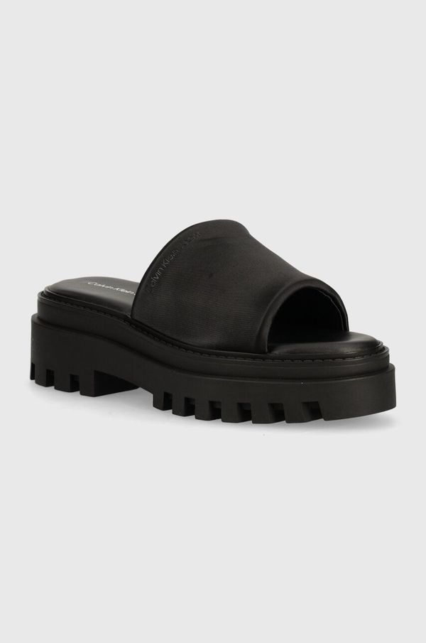 Calvin Klein Jeans Natikače Calvin Klein Jeans TOOTHY COMBAT SANDAL IN DC za žene, boja: crna, s platformom, YW0YW01339