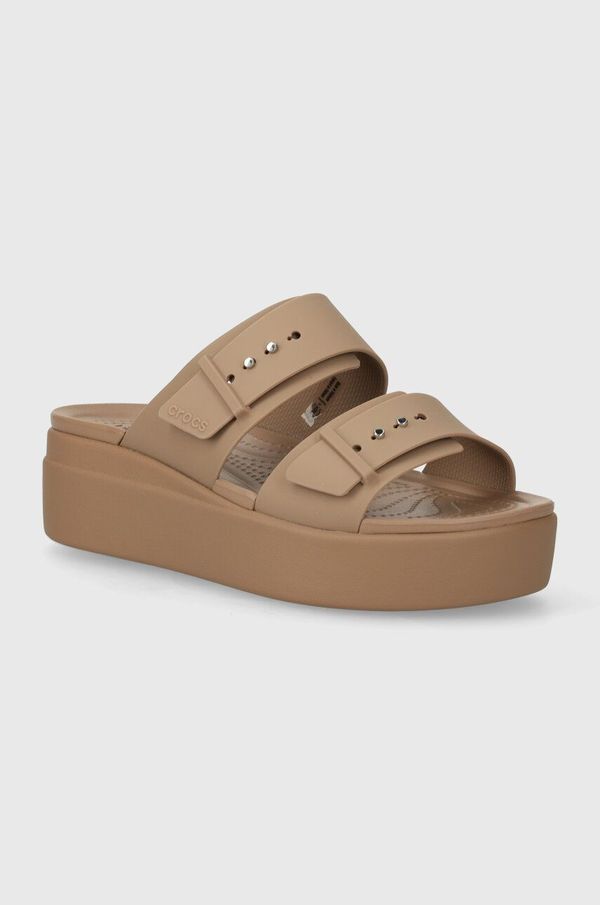 Crocs Natikače Crocs Brooklyn Low Wedge Sandal za žene, boja: smeđa, s platformom, 207431