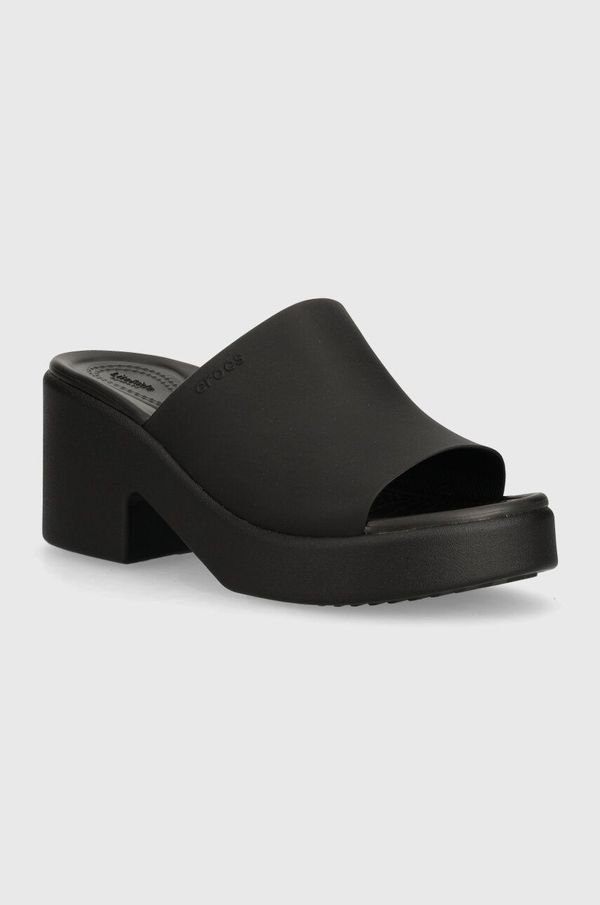Crocs Natikače Crocs Brooklyn Slide Heel za žene, boja: crna, s debelom potpeticom, 209408