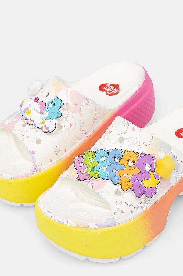 Crocs Natikače Crocs Care Bears Stomp Slide za žene, boja: bijela, s platformom, 210108