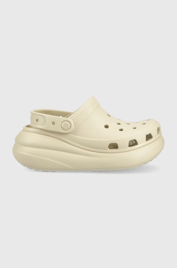 Crocs Natikače Crocs Classic Crush Clog za žene, boja: bež, s platformom, 207521.2Y2.D-BONE
