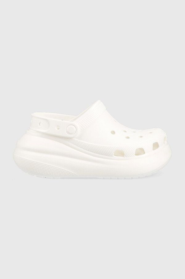 Crocs Natikače Crocs Classic Crush Clog za žene, boja: bijela, s platformom, 207521.100.D-WHITE