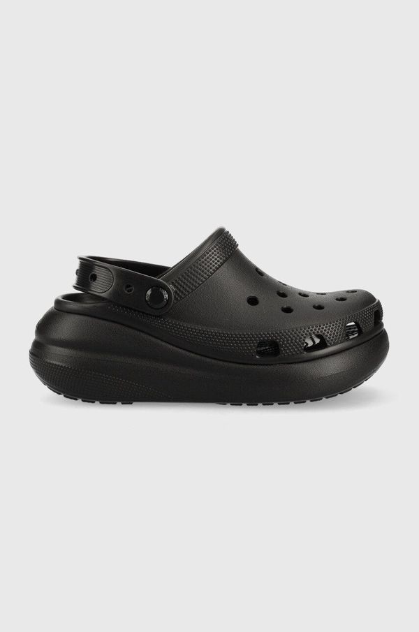 Crocs Natikače Crocs Classic Crush Clog za žene, boja: crna, s platformom, 207521