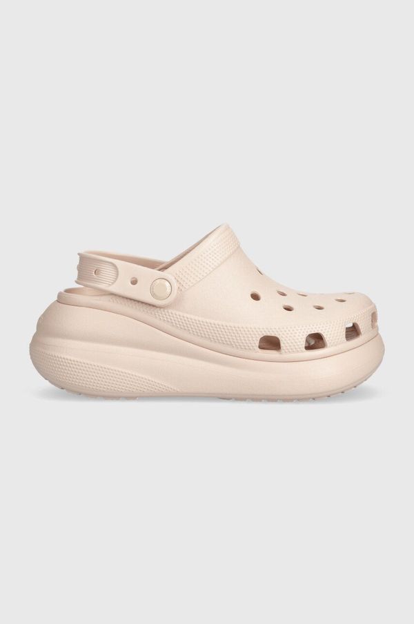 Crocs Natikače Crocs Classic Crush Clog za žene, boja: ružičasta, klin peta, 207521